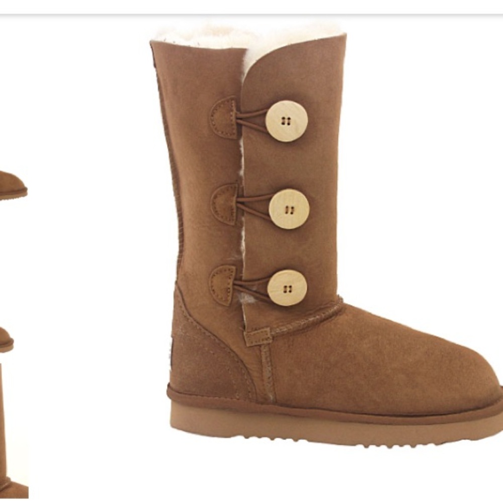 Brand New Ugg Brown Suede Button-Up Boots